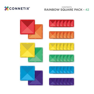 Connetix Magnetická stavebnice - Rainbow Square Pack, 42 ks - Q17304_Connetix_Magneticka_stavebnice_Rainbow_Square_Pack_42_ks_002.jpg