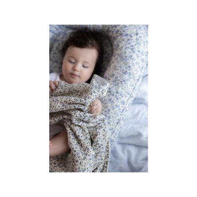 Mimiconcept Oboustranná deka - Blue Flowers - obrázek