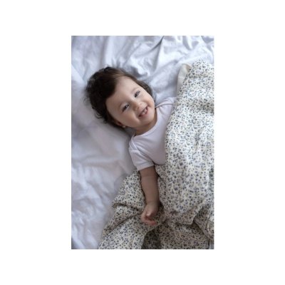 Mimiconcept Oboustranná deka - Blue Flowers - obrázek