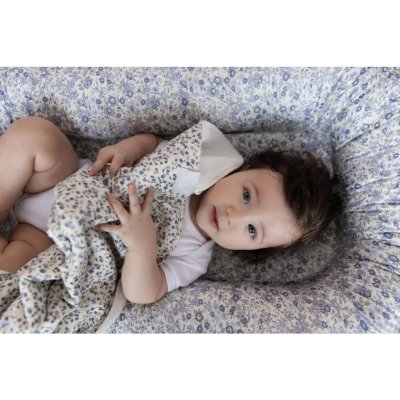 Mimiconcept Oboustranná deka - Blue Flowers - obrázek