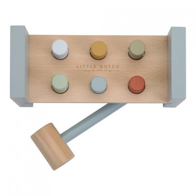 Little Dutch zatloukačka dřevěná - Blue - obrázek