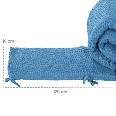 Roba Mantinel do postýlky z bio bavlny - Seashells Indigo - obrázek