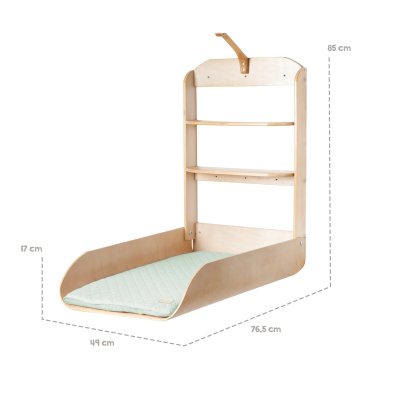 Roba Závěsný přebalovací pult s přebalovcí podložkou - Roba Style Frosty Green - obrázek