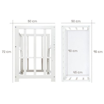 Roba Kolébka 4v1 Woodland Buddies s textilními doplňky - Bílá/Pastelově zelená - obrázek