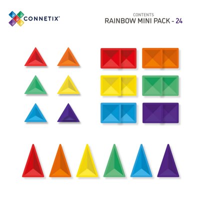 Connetix Magnetická stavebnice - Rainbow Mini Pack, 24 ks - obrázek