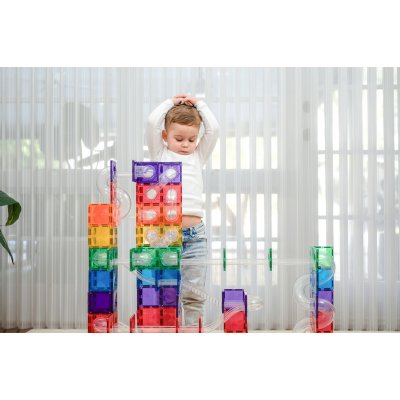 Connetix Magnetická kuličková dráha - Rainbow Ball Run Expansion Pack, 66 ks - obrázek