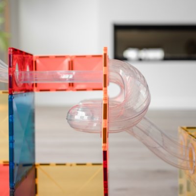 Connetix Magnetická kuličková dráha - Rainbow Ball Run Expansion Pack, 66 ks - obrázek