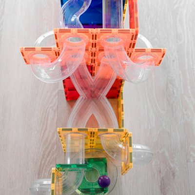 Connetix Magnetická kuličková dráha - Rainbow Ball Run Expansion Pack, 66 ks - obrázek