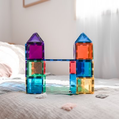 Connetix Magnetická stavebnice - Základna Rainbow Blue & Green Base, 2 ks - obrázek