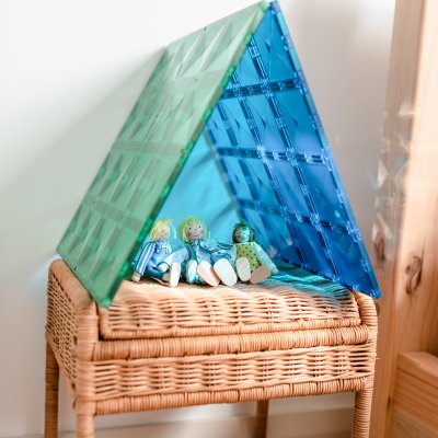 Connetix Magnetická stavebnice - Základna Rainbow Blue & Green Base, 2 ks - obrázek