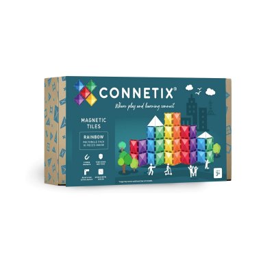 Connetix Magnetická stavebnice - Rainbow Rectangle Pack, 18 ks - obrázek
