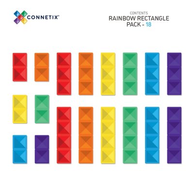 Connetix Magnetická stavebnice - Rainbow Rectangle Pack, 18 ks - obrázek