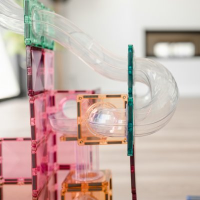 Connetix Magnetická kuličková dráha - Pastel Ball Run Expansion Pack, 80 ks - obrázek