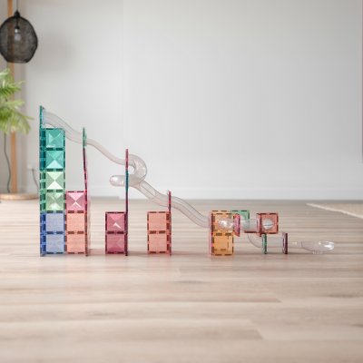 Connetix Magnetická kuličková dráha - Pastel Ball Run Expansion Pack, 80 ks - obrázek