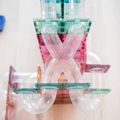 Connetix Magnetická kuličková dráha - Pastel Ball Run Expansion Pack, 80 ks - obrázek