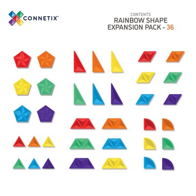 Connetix Magnetická stavebnice - Rainbow Shape Expansion Pack, 36 ks - obrázek