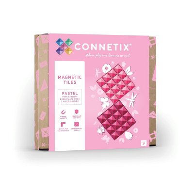 Connetix Magnetická stavebnice - Základna Pastel Pink & Berry Base, 2 ks