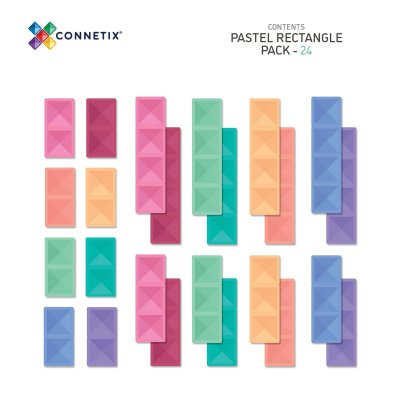 Connetix Magnetická stavebnice - Pastel Rectangle Pack, 24 ks - obrázek