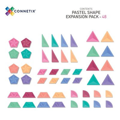Connetix Magnetická stavebnice - Pastel Shape Expansion Pack, 48 ks - obrázek