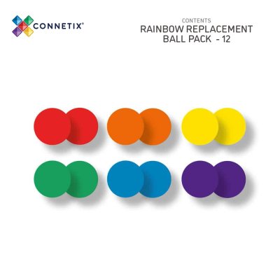 Connetix Sada kuliček - Rainbow Ball Pack, 12 ks - obrázek