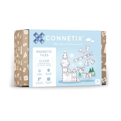 Connetix Magnetická stavebnice - Clear Starter Pack, 34 ks
