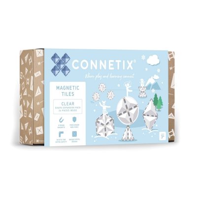 Connetix Magnetická stavebnice - Clear Shape Expansion Pack, 24 ks