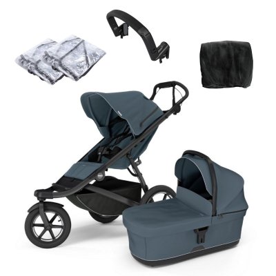 Thule Urban Glide 3 Kompletní kočárek + Madlo na kočárek + Uni příslušenství - Dark Slate