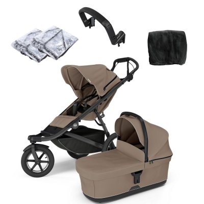Thule Urban Glide 3 Kompletní kočárek + Madlo na kočárek + Uni příslušenství - Tinted Taupe