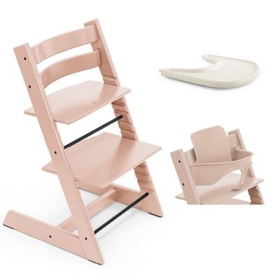 Stokke Tripp Trapp Set Židlička + Baby set + Pultík - Serene Pink/Vanilla White