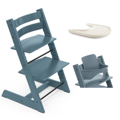 Stokke Tripp Trapp Set Židlička + Baby set + Pultík - Fjord Blue/Vanilla White