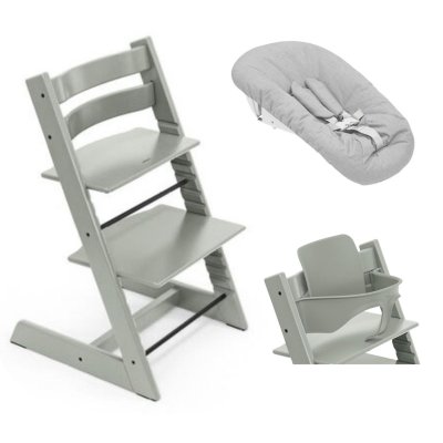 Stokke Tripp Trapp Set Židlička + Baby set + Newborn set - Glacier Green/Grey