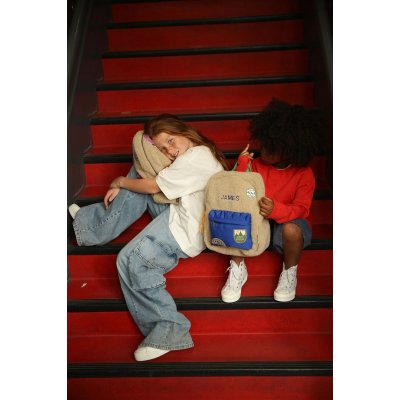 Studio Noos Dětský batoh Midi Teddy - Ecru/Cobalt - obrázek