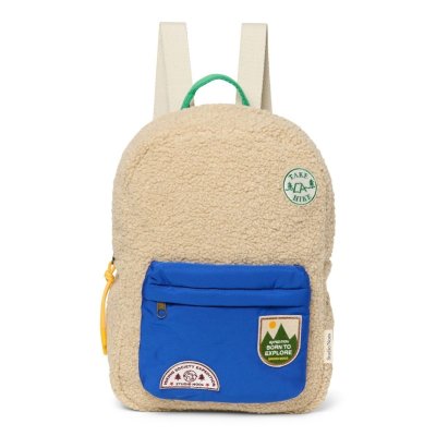 Studio Noos Dětský batoh Midi Teddy - Ecru/Cobalt