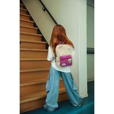 Studio Noos Dětský batoh Midi Teddy - Ecru/Purple - obrázek