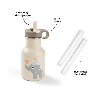 Done by Deer Dětská nerezová láhev Celebration, 350 ml - Písková - obrázek