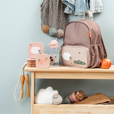 Done by Deer Láhev s brčkem Tiny Farm, 350 ml - Růžová - obrázek