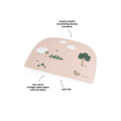 Done by Deer Silikonové prostírání Tiny Farm - Růžové - obrázek