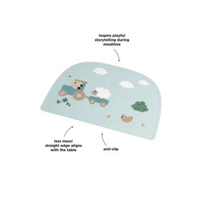 Done by Deer Silikonové prostírání Tiny Farm - Modré - obrázek