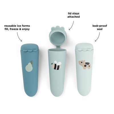 Done by Deer Silikonové formičky Dotti, 3 ks - Modré - obrázek