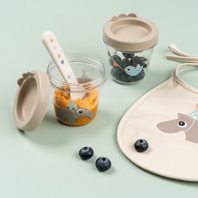 Done by Deer Nádobky na dětskou výživu Celebration, 2 ks - Pískové