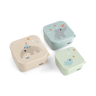 Done by Deer Svačinové boxy Celebration, 3 ks - Pískové