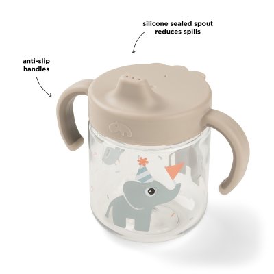 Done by Deer Dětský hrneček s pítkem Celebration - Pískový - obrázek