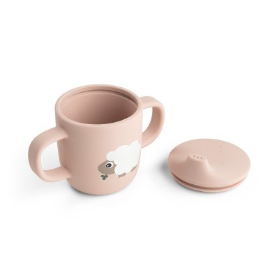 Done by Deer Silikonový hrneček s pítkem Tiny Farm - Růžový - obrázek