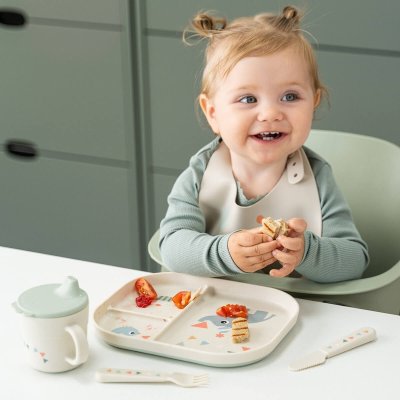 Done by Deer Foodie Dělený talíř Celebration - Pískový - obrázek