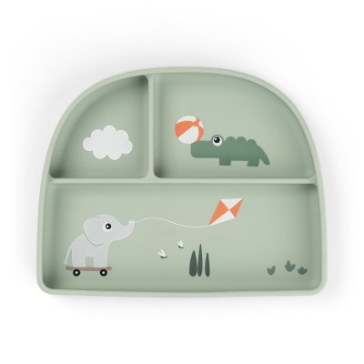 Done by Deer Stick & Stay Jídelní talíř Playground - Zelený