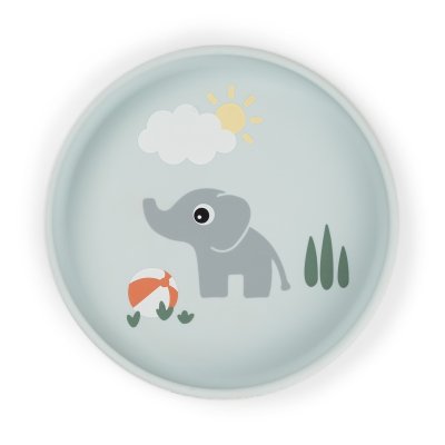 Done by Deer Stick & Stay Silikonový talíř Playground - Modrý