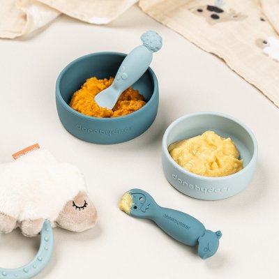 Done by Deer Set silikonových misek Dotti, 2 ks - Modré - obrázek