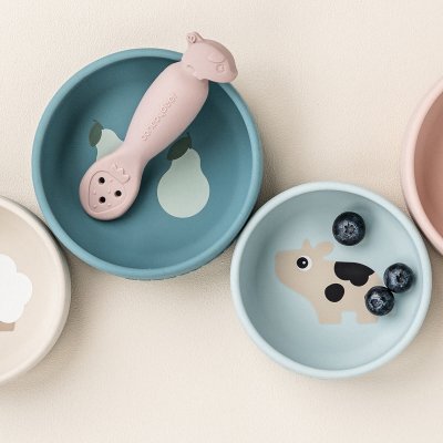 Done by Deer Set silikonových misek Dotti, 2 ks - Modré - obrázek