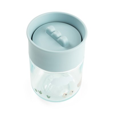 Done by Deer Netekoucí učící hrneček 360° Tiny Farm - Modrý - obrázek