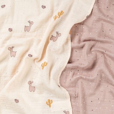 Done by Deer Mušelínové plenky Lalee 2 ks - Růžové - obrázek